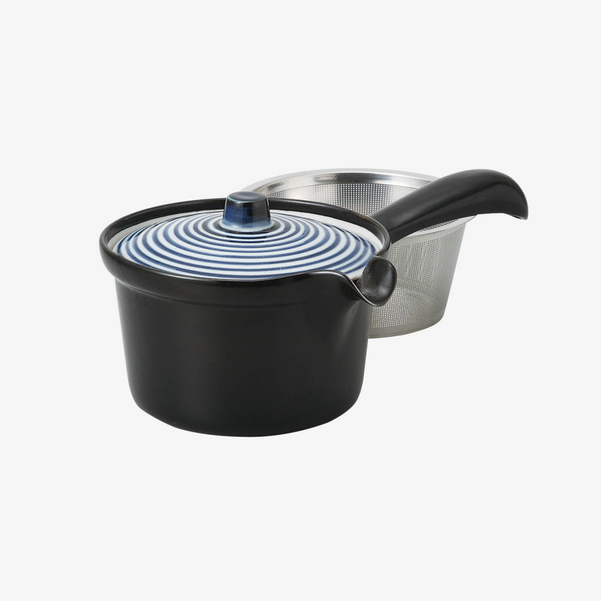 波佐見焼! ☆藍駒・平急須☆ 73551 新品 ポット 湯呑 汲出 煎茶 ほうじ茶 茶器 碗皿 ギフト拍卖