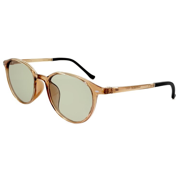 新品 偏光サングラス 6733-11 ライトカラー レンズ サングラス クリアフレーム メンズ レディース uvカット 紫外線対策 ボストン 型拍卖