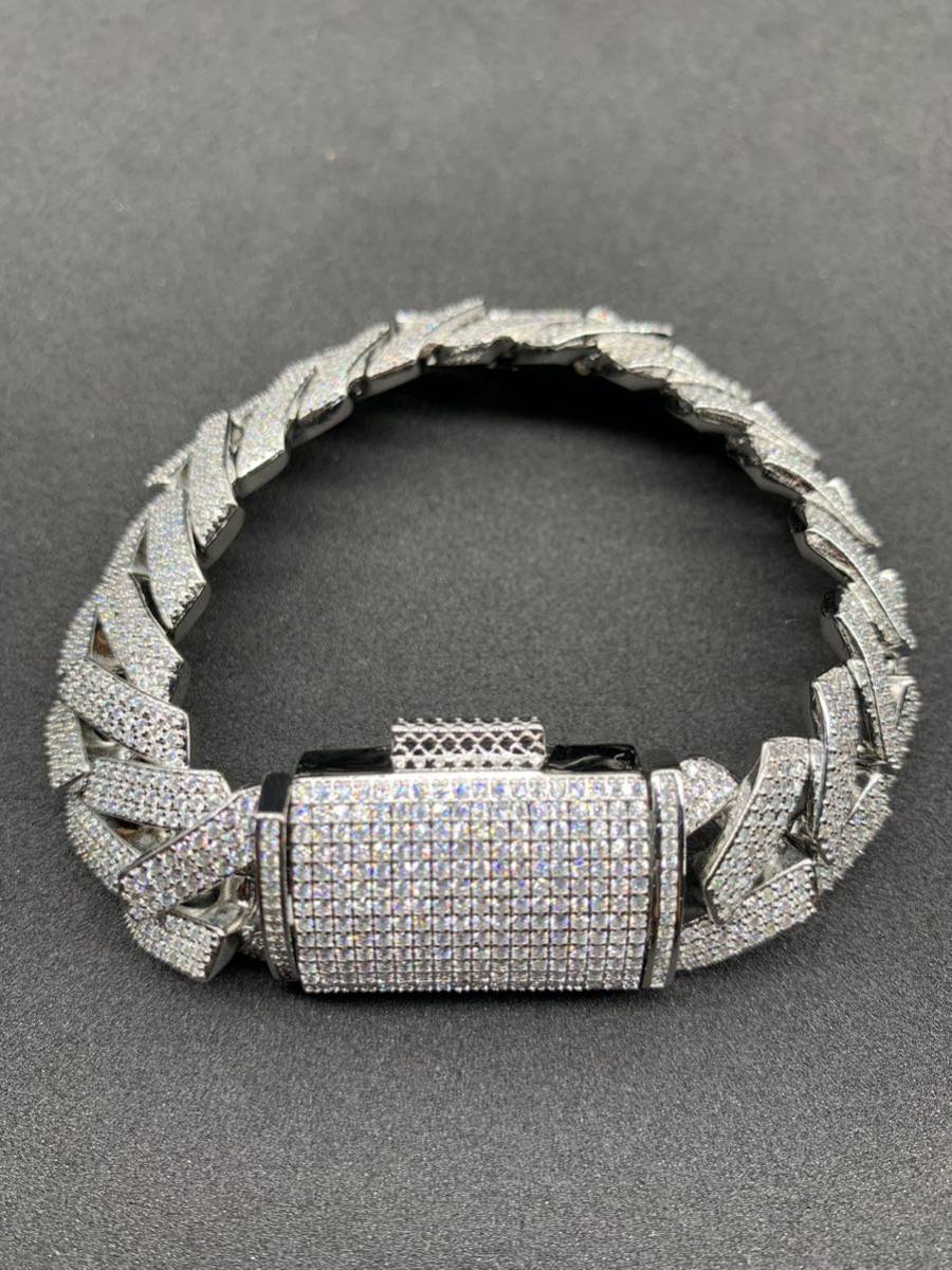 超高品質 方型 18㎜ プロング シルバー チェーン ブリンブリン ブレスレット拍卖