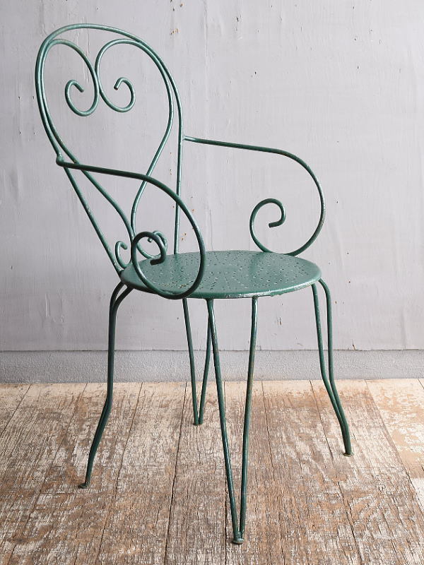 フレンチ アンティーク アイアンガーデンチェア ガーデニング 11902拍卖