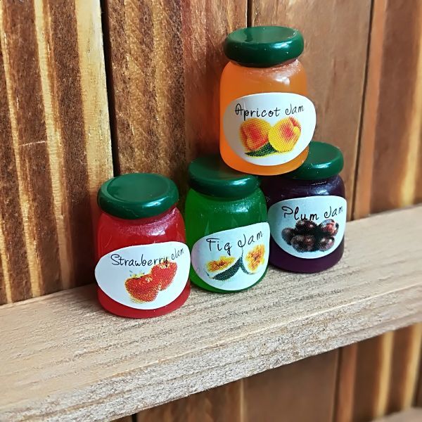 u001~4◆パンのお供に◆ ドールハウス 用 ミニチュア ジャム 4個セット フード おやつ Doll House Blythe ブライス シルバニア リーメント拍卖