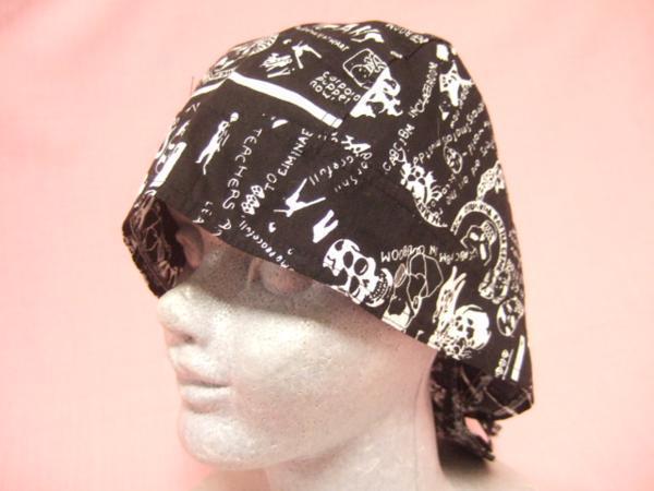 横浜最新 英字ドクロ☆KING JEANSバンダナキャップ黒 メンズレディース 同梱4枚まで送料180円ξbcξ ξ60拍卖