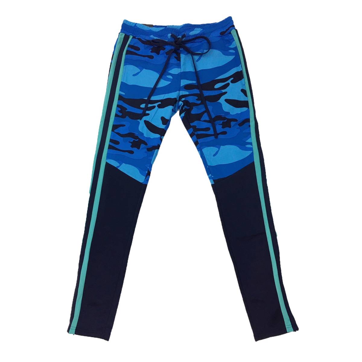 ラスト1点!! 【XL】 ロイヤルブルー RoyalBlue トラックパンツ 迷彩 カモフラージュ 青 サイドライン ストレッチ素材 2トーン USA正規品 拍卖