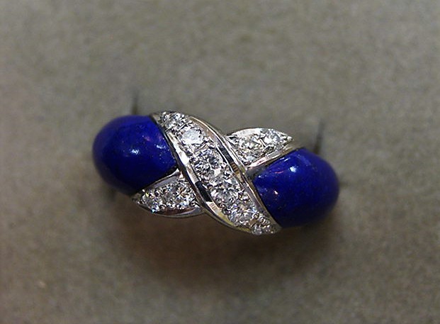 希少!【ラピスラズリ】【13号】【Pt950】【ダイヤ:0.33c】8.6g・消費税&送料込み・新品・未使用・本物拍卖