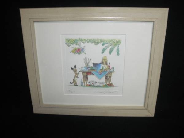 @@@   ルイ・シン  ルイシン 作家もの タイトル不明品 鉛筆サインあり 200枚限定品 インテリアアート 中古品拍卖