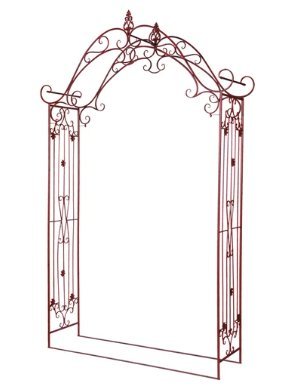 アンティーク調 オレンジ えんじ色 アイアン ガーデンアーチ アーケード フラワースタンド拍卖