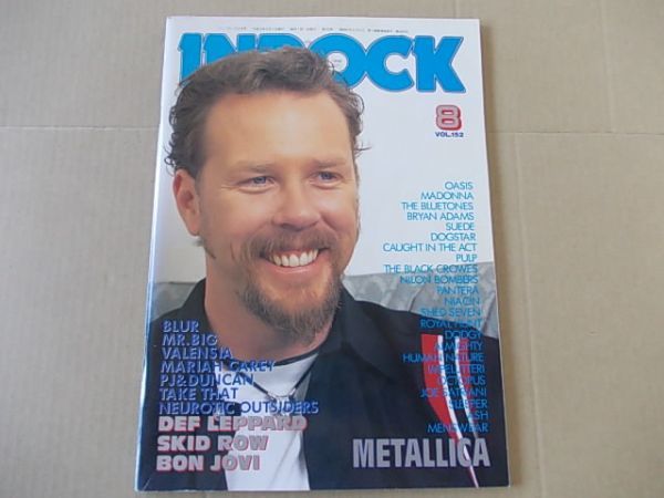 L865 即決 IN ROCK イン・ロック 1996年8月号 VOL.152 メタリカ デフレパード スキッドロウ ボンジョヴィ オアシス マドンナ拍卖