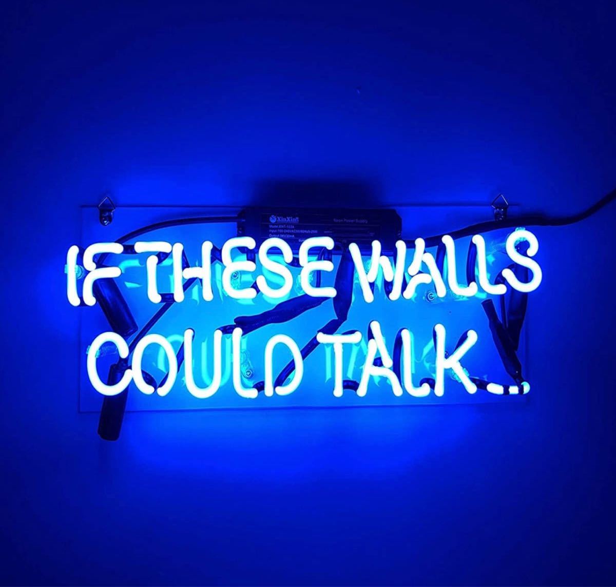 オリジナル 英字 ネオン管 IF THESE WALLS LED看板 青光 オーダーメイド おしゃれ拍卖