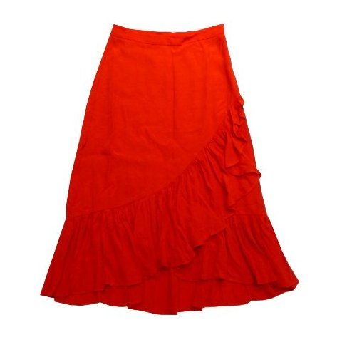 新品 H&M エイチアンドエム ロング スカート 38 M オレンジ レーヨン 無地 拍卖