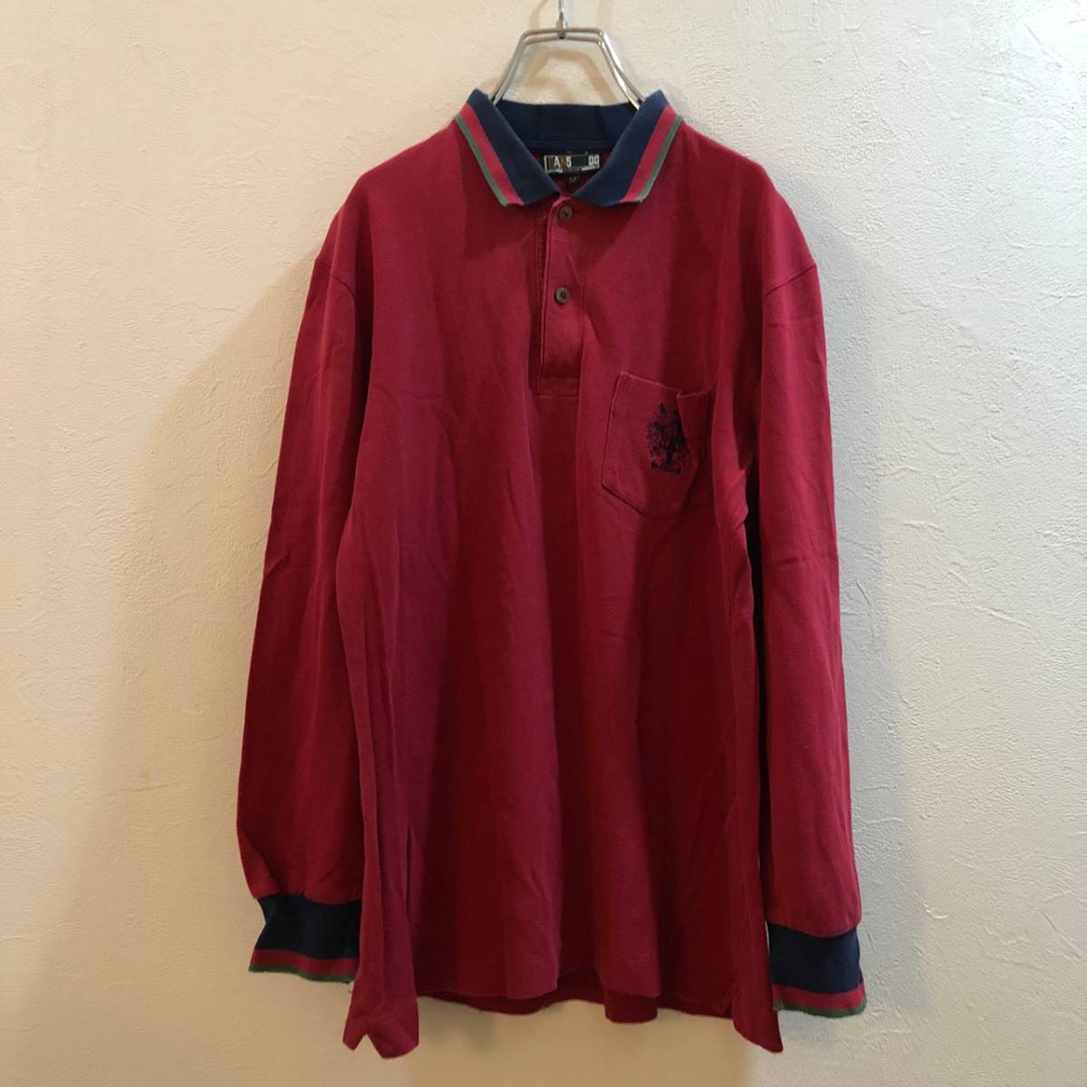 DAKS/ダックス 長袖ポロシャツ ゴルフ レッド 赤 メンズ M拍卖