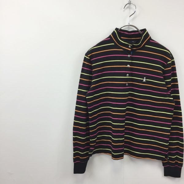 レディース★Munsingwear /マンシングウェア ゴルフウエア 長袖シャツ ロゴマーク ブラック/イエロー/ピンク/オレンジ サイズM拍卖