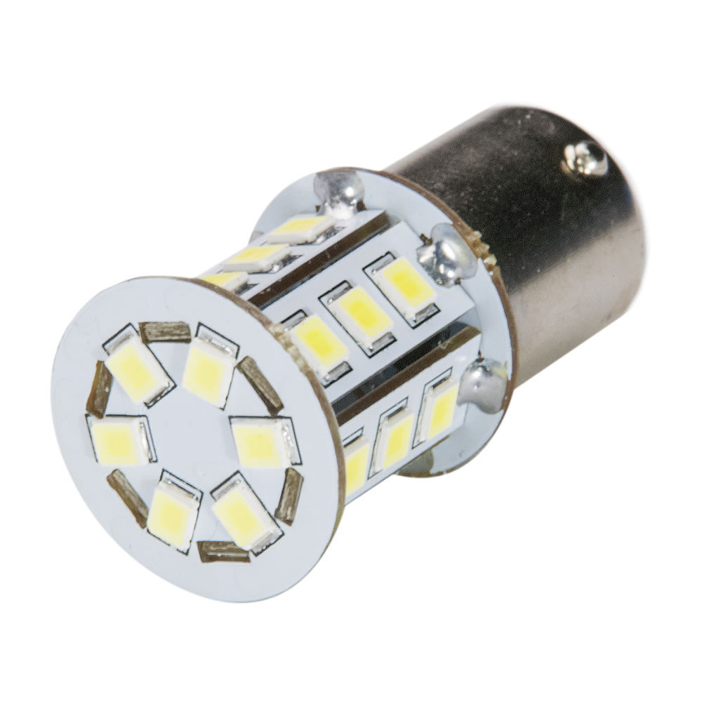 12V 24連SMD S25シングル/G18 (BA15s) LED 電球 ホワイト バック球 ナンバー灯 ハイマウントストップ球拍卖