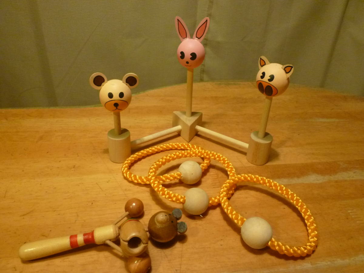 木製 動物の輪投げとカタカタ?拍卖