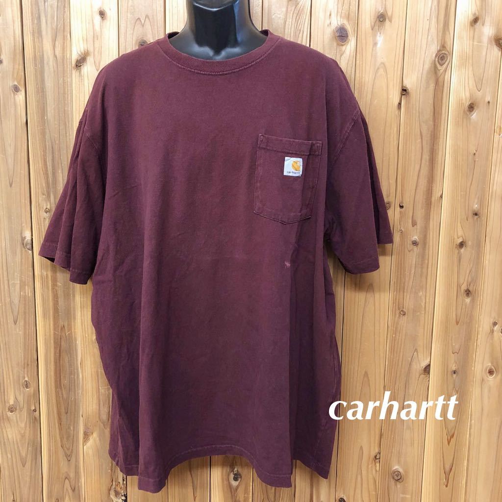 carhartt /ORIGINAL FIT /カーハート /メンズ2XL 半袖Tシャツ ポケットTシャツ トップス 無地 ワーク アメカジ USA古着 大きいサイズ拍卖