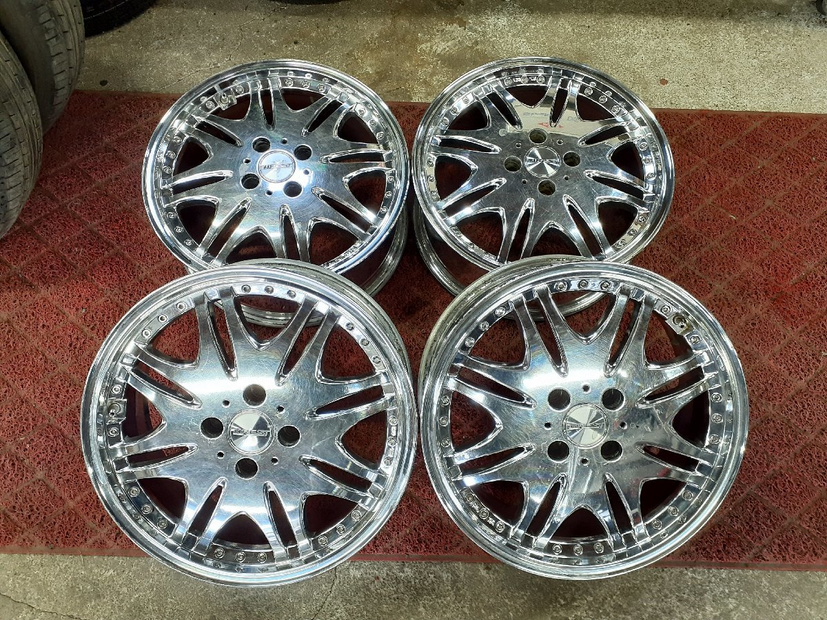 外F1981■16インチアルミホイール 4本価格 WREST 送料無料 リム メッキホイール JWL 16×6.5 +38 4穴 PCD100 ハブ径67㎜拍卖