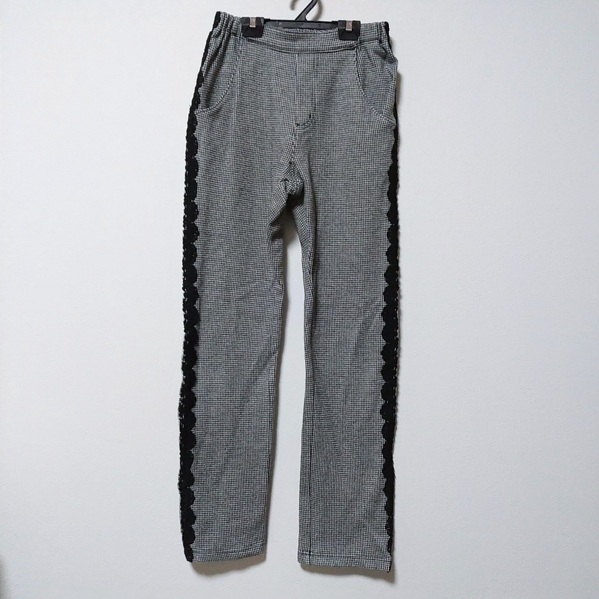 ANNA SUI mini(アナスイ ミニ)千鳥格子 レース パンツ 140拍卖