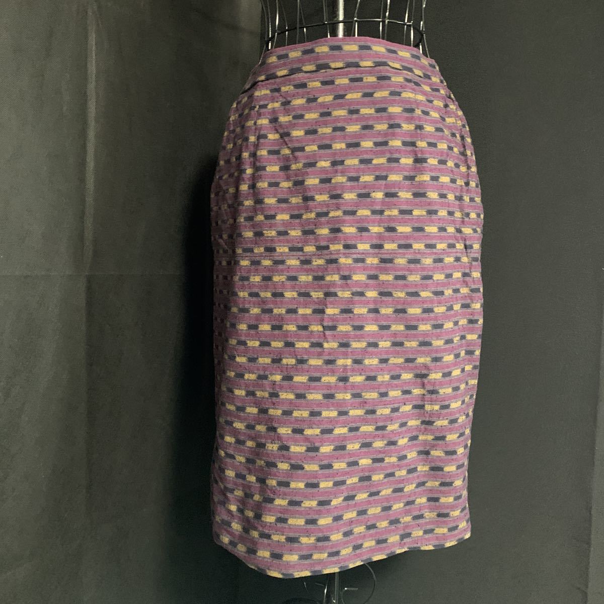 手づくり絣 藍ランド 久留米絣 スカート のら着 野良着 藍染 リメイク 素材 ハンドメイド 型染め 絣 手作り パッチワーク かすり(8243)拍卖