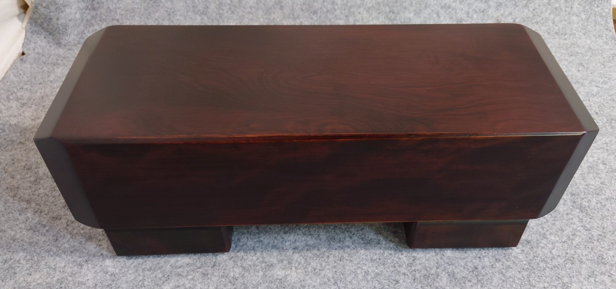 天然木 花台 観葉植物等 お飾り台 花台 シンプル台天然杢桜無垢材厚木台 ブラウン仕上げ 1台限定商品拍卖