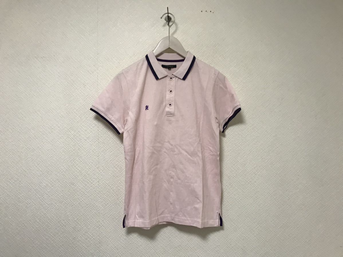 本物アールニューボールドR.NEWBOLDコットンロゴ刺繍半袖ポロシャツメンズアメカジサーフミリタリーミリタリーピンクM拍卖