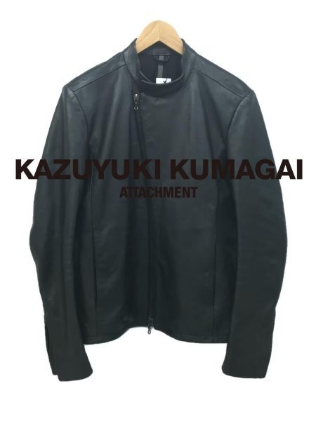TK 価格14万円程 美品 アタッチメント KAZUYUKI KUMAGAI ATTACHMENT オイルキップ シングルライダース レザージャケット KB52-054拍卖