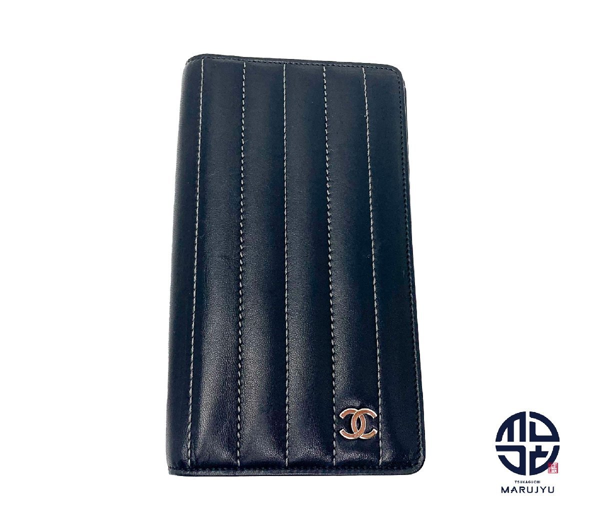 CHANEL シャネル 黒 ニューマドモアゼル ココマーク 2つ折りサイフ 長財布拍卖