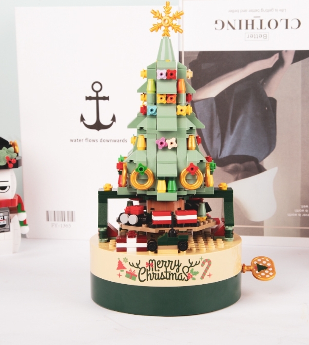 クリスマス オルゴール 卓上 置物 飾り オーナメント ミニ 装飾 可愛い 積み木 プレゼント ギフト X753拍卖