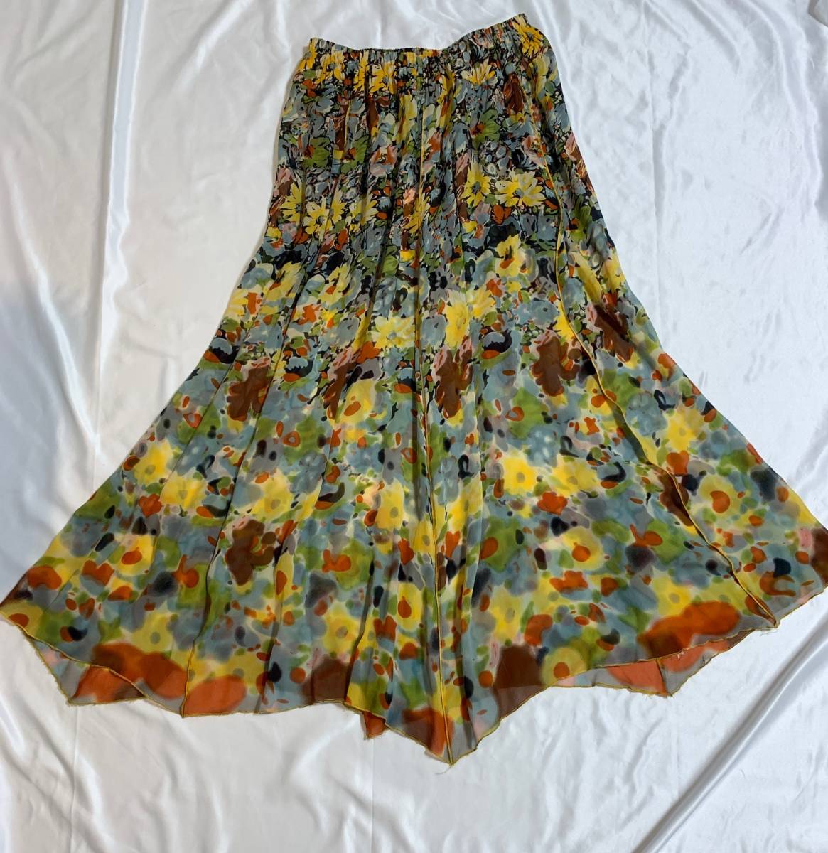 Jean Paul GAULTIER ジャンポール ゴルチエ ゴルチェ スカート skirt 花柄 ソフトチュール ロングスカート拍卖
