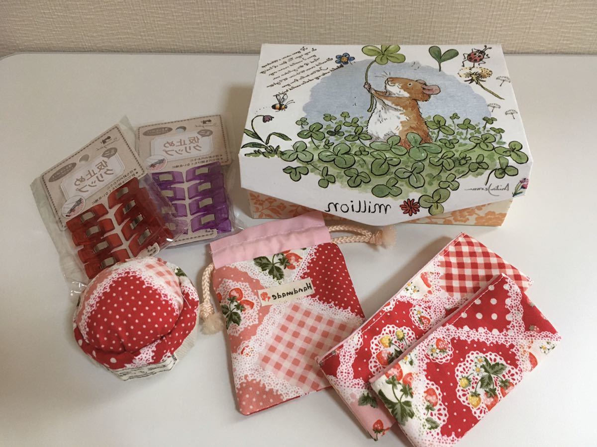 ソーイングBOXデコパージュハンドメイド仮止めクリップ付き拍卖