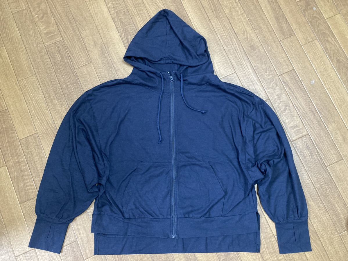 ★指穴空きドルマンパーカー 紺ネイビー★S拍卖