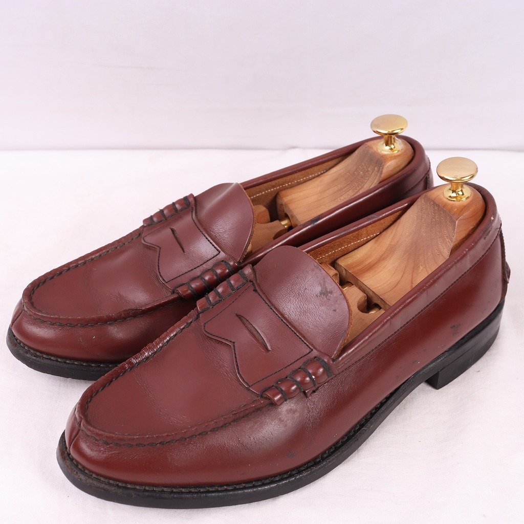 リーガル 25.0cm EE ペニーローファー 茶 ブラウン スリッポン コインローファー メンズ レザーシューズ REGAL 中古 古着 ds3990拍卖