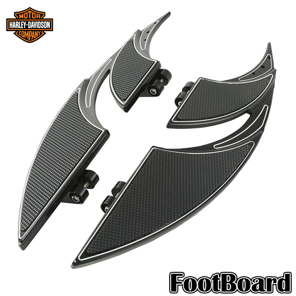 安心国内発送! ハーレー アルミ削り出し フロアボード フットボード ビレット ツーリング ソフテイル FLST FLHT フロアー ステップ /015拍卖
