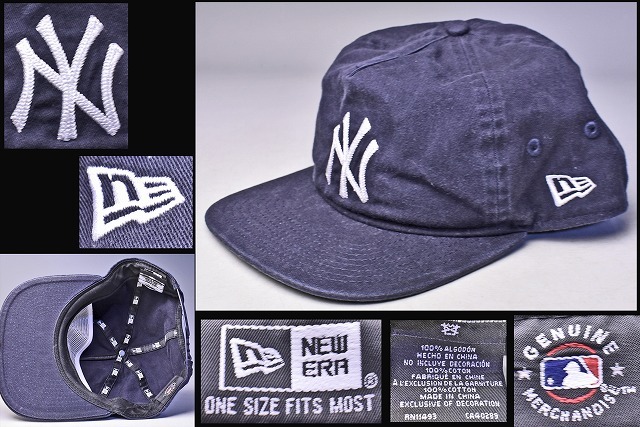 MLB ★ NY YANKEES ★ NEW ERA ★ ネイビー ★ ニューヨーク・ヤンキース ★ 珍しいタイプ ★ サイズ調節可 ★ 野球帽 ★ 帽子 ★ キャップ拍卖