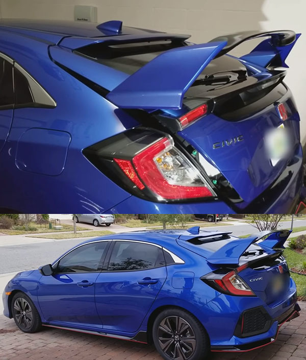 ホンダ 10代目 FK 新型シビックハッチバック FK7 FK8 タイプR リアスポイラーウィングスポイラー ABS製 未塗装品 2017年以降拍卖