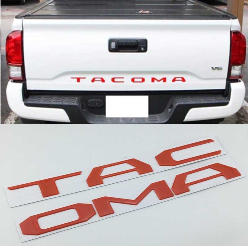 2016+ トヨタ タコマ TACOMA リアテールゲート インサート エンブレム 赤 レッド 3D立体 米国拍卖