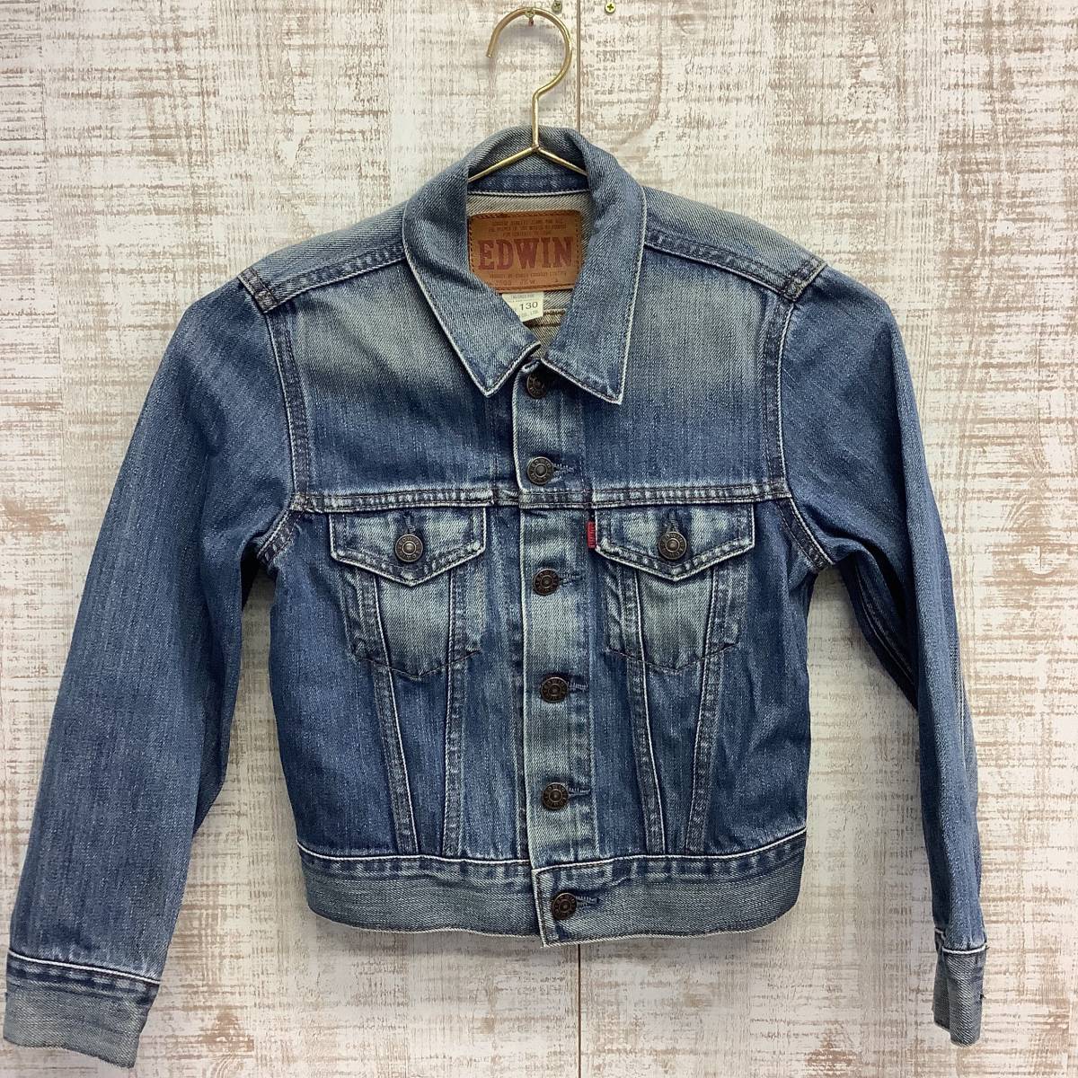 A379◇EDWIN | エドウイン デニムジャケット デニムブルー サイズ130拍卖