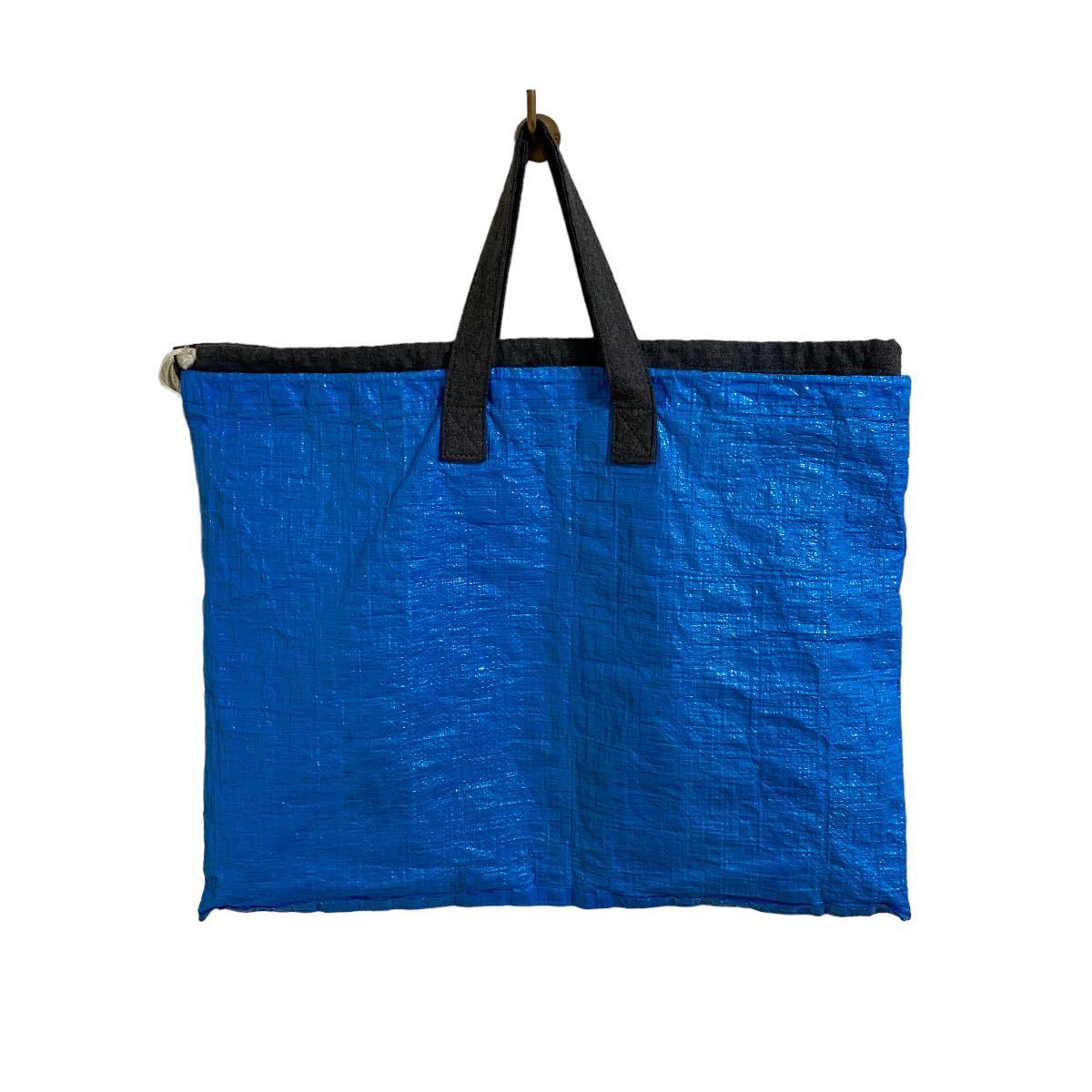 【コムデギャルソン COMME des GARCONS ビニールシート 生地 大型 大容量 トートバッグ ポリエチレン ブルーシート 日本製 57cm×45cm】拍卖
