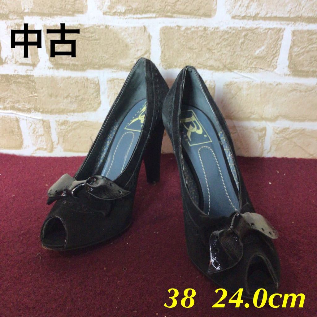 【売り切り!送料無料!】A-179 DR company!パンプス!黒パンプス!38!24.0!ブラック!リボン!かわいい!おしゃれ!ビジネス!冠婚葬祭!仕事!拍卖