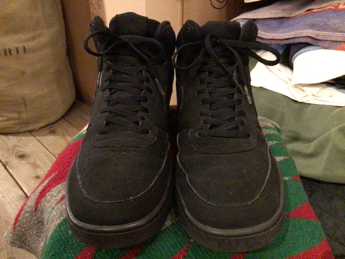 NIKE COURT VISION MID SIZE US 9.5(27.5cm) ナイキ コート ヴィジョン ミッド ヌバック トリプルブラック バスケットボール拍卖