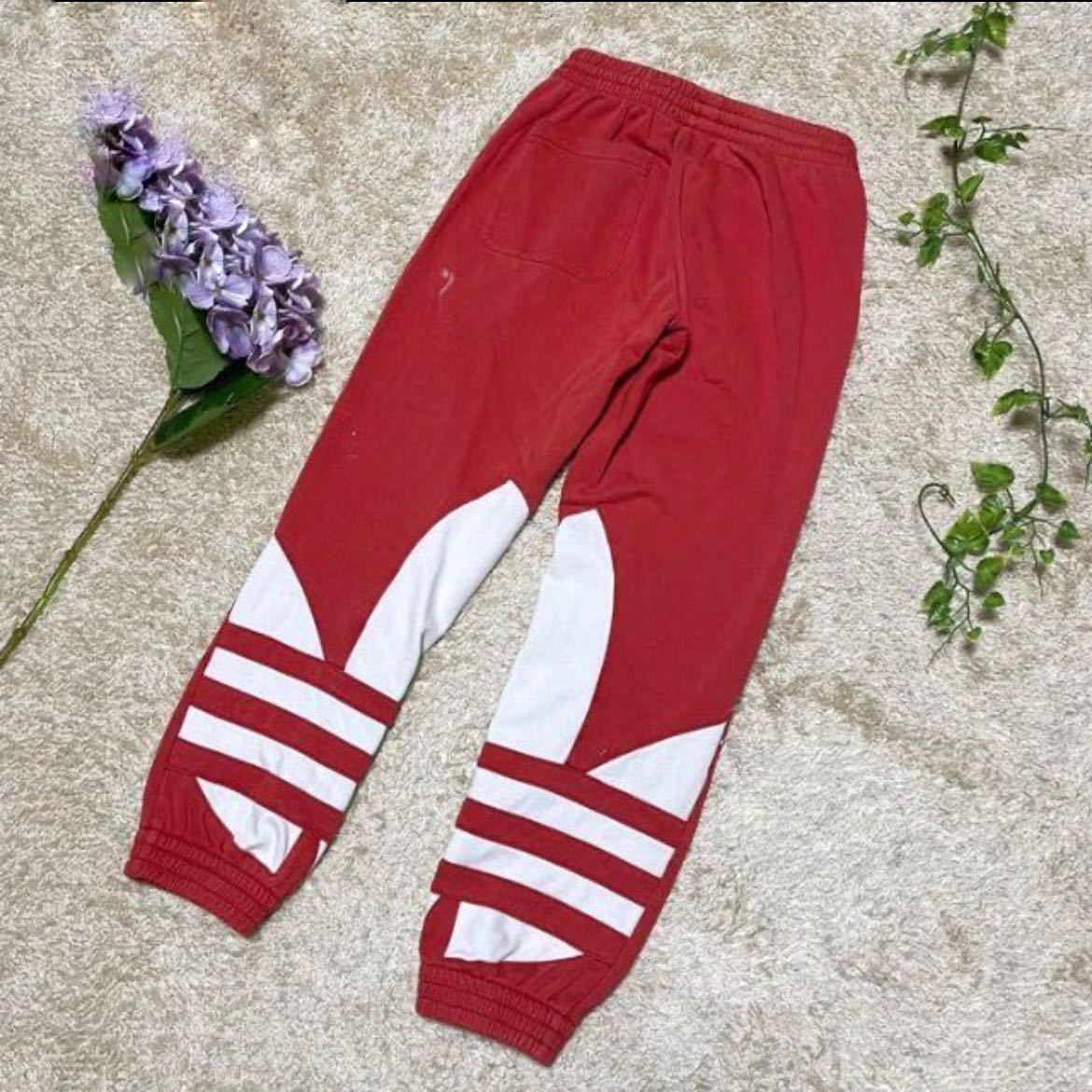 【入手困難】adidas デカロゴ トレフォイル スウェットパンツ レッド XSサイズ アディダス拍卖