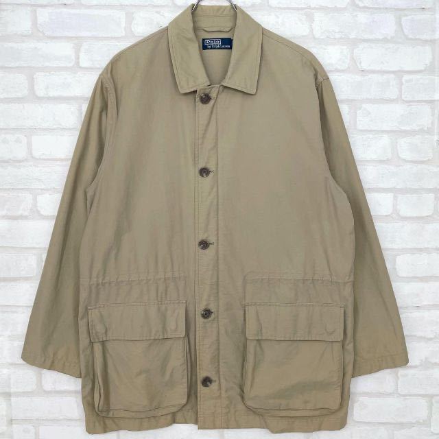 【入手困難】ポロラルフローレン 90s ヴィンテージ ステンカラーコート ベージュ メンズ Mサイズ POLO by RALPH LAUREN拍卖