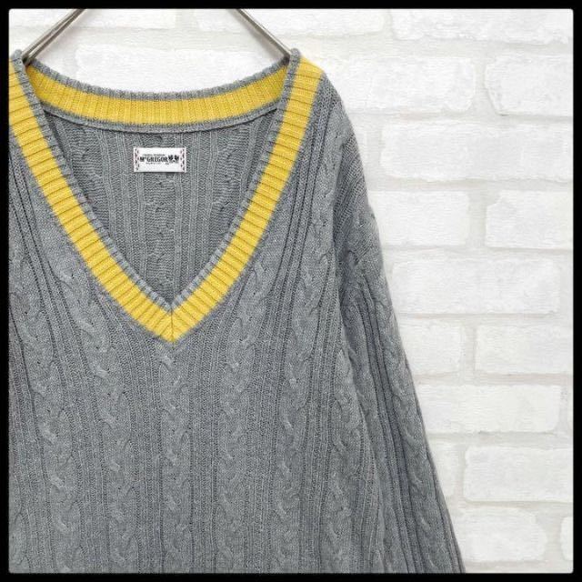 【激レア】McGREGOR チルデン ケーブルニット セーター グレー イエロー マックレガー拍卖