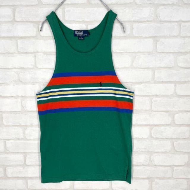 【入手困難】ポロラルフローレン ボーダー アースカラー ポニー刺繍 タンクトップ Polo RalphLauren拍卖