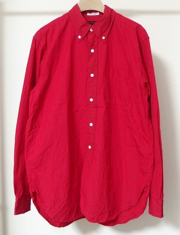 18AW Engineered Garments エンジニアードガーメンツ 19th Century BD Shirt 100's 2ply Broadcloth ボタンダウン シャツ M 赤拍卖