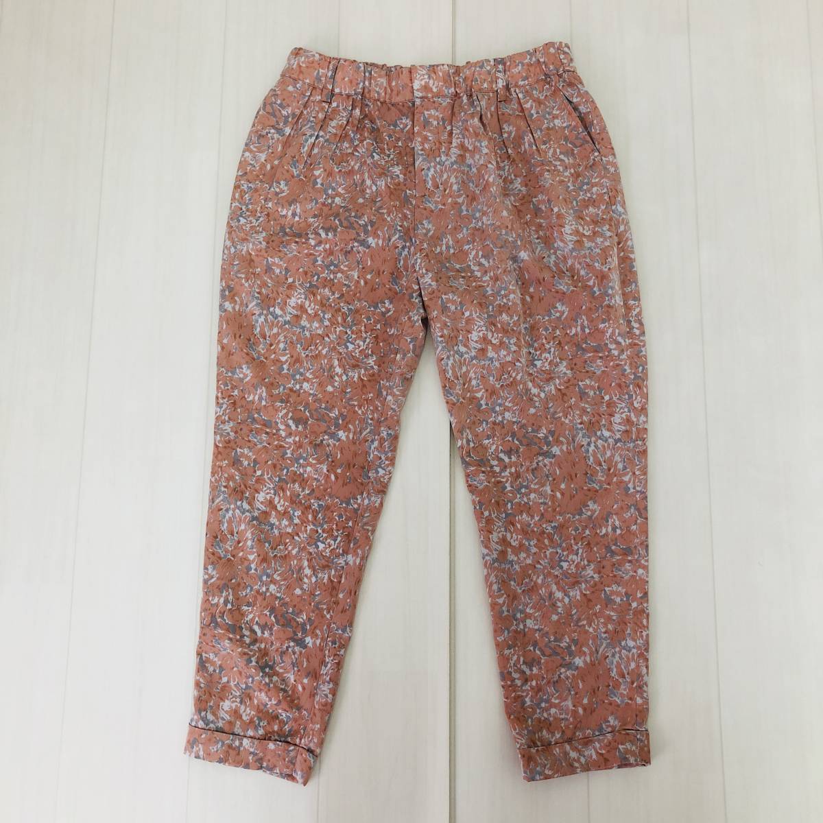 k1187 美品 HK WORKS LONDON パンツ ウエストゴム ポケット スリム 春 夏 L 花柄 レディース 万能 華やか シンプルデイリーカジュアル 拍卖