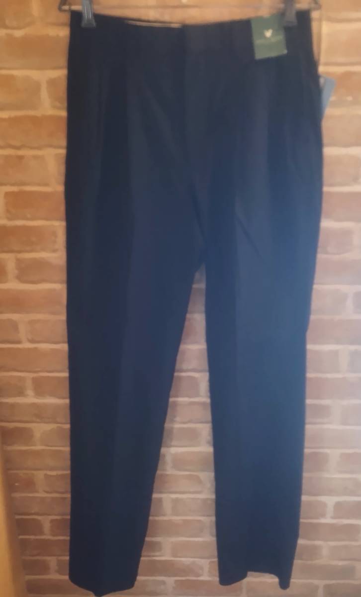 未使用品 ライルアンドスコット Lyle&Scott サイズ79 2タック ブラック COOLMAX 綿55% しっかりしたやや薄手生地 春秋初夏向き拍卖