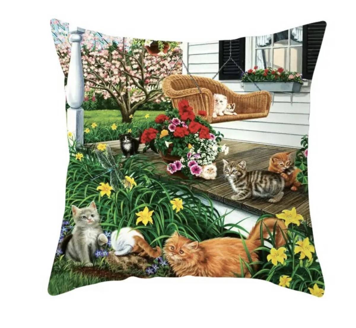 送料無料★即決新品★キュート・かわいい猫・ネコ・ねこ柄★ポリエステル素材クッションカバーA★枕★ソファー・ベット★インテリア拍卖