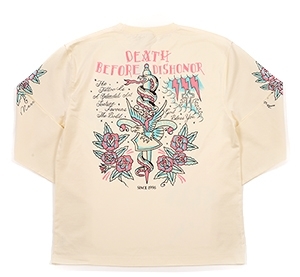 ブラッドメッセージ/ロンT/白/M/bllt-1130/エフ商会/テッドマン/カミナリモータース拍卖