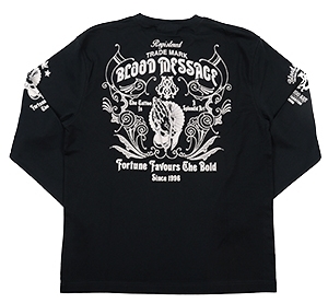 ブラッドメッセージ/ロンT/黒/XXL/bllt-1120/エフ商会/テッドマン/カミナリモータース拍卖