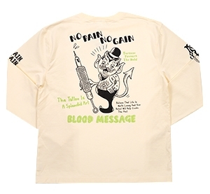 ブラッドメッセージ/ロンT/白/L/bllt-1140/エフ商会/テッドマン/カミナリモータース拍卖