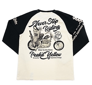 ピークドイエロー/ロンT/白/XL/pylt-212/エフ商会/テッドマン/カミナリモータース拍卖